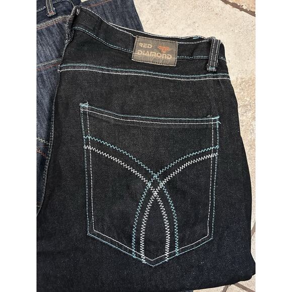 red diamond jeans Men’s 40x32 Set Of 2 Embroidered Pockets - Picture 2 of 6